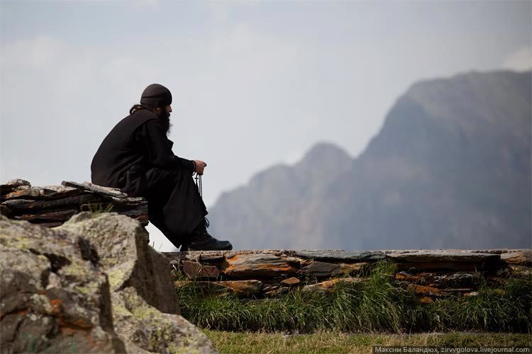 catholic monk praying